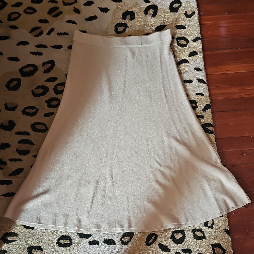 Banana Republic Tan Midi A-Line Skirt Casual